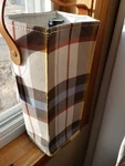 Threshold Plaid Canvas Wine Bag With Leather Handle Brown/white .. New. Fixed Price $15.00.