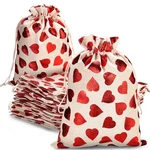 12 Pieces Valentine's Day Gift Bags With Drawstring 8 X 10 Inch Heart Canvas Mus. Fixed Price $32.29.