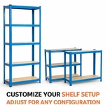 5 Tier Heavy Duty Steel Racking Shelf, Adjustable Garage Storage Unit. Fixed Price $49.99.