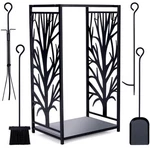 Willow Weave Firewood Rack Log Holder Storage Set With 4 Tools Br. Fixed Price $96.49.