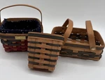 Three 1996 Lot Bradford Wee Baskets Bwb Signed Wood Weave Handmade Miniature. Fixed Price $24.65.