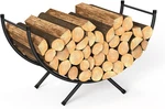 Curved Firewood Rack 33" Heavy Duty Metal Fireplace Log Holder Storage. Fixed Price $19.99.