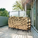 5.3FT Firewood Log Rack Outdoor Adjustable Heavy Duty Metal Storage Holder. Fixed Price $29.99.