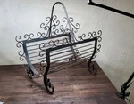 Fireplace Holder Cast Iron Firewood Log Rack Ornamental Metal Works Vtg. Fixed Price $99.99.