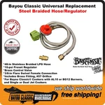Bayou M5HPR-1 10 Psi Lp Gas Propane Regulator Valve 48" Stainless Braided Hose. Fixed Price $44.88.