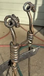 Blacksmith Forged Custom Rams Head Horn Fireplace Tools Wood Stove Poker Shovel. Fixed Price $419.63.