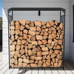 Out/indoor Firewood Log Rack W/ Cover Fireplace Storage Holder Heavy Metal. Fixed Price $109.91.