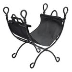 Uniflame Ring Swirl Black Firewood Log Rack With Canvas Carrier (W-1125). Fixed Price $127.42.