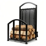 Fireplace Log Holder Wood Rack With 4 Firepit Tools Set 17 X15.5 X27.5. Fixed Price $38.49.