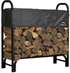 4 Ft. Steel Firewood Rack W/ Cover Fireplace Log Storage Holder Heavy Duty. Fixed Price $76.81.