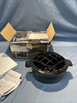 Pleasant Hearth Black 2.5 Quart Cast Iron Wood Stove Top Steamer Humidifier. Fixed Price $50.00.
