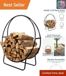 Sunnydaze 24-INCH Outdoor Firewood Rack Hoop Indoor Round Tubular Steel Fir.... Fixed Price $86.23.