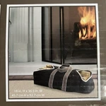 Canvas Log Tote Black 18" X 36.5" W Folds Storage Reinforced Handles. Fixed Price $19.00.