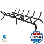 Luoieo Fireplace Grate 27IN Heavy Duty Cast Iron Log Holder Inside Outdoor. Fixed Price $98.84.