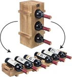 Nib New Mygift Rustic Natural Wood 6-BOTTLE Folding Wine Holder Storage Rack. Fixed Price $24.00.