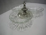 Princess House #0450 Regency Glass Silverplate 3 Bowl Serving Set. Fixed Price $21.00.