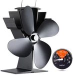Galafire 4-BLADES Heat Powered Wood Stove Fan + Magnetic Thermometer, 122 S.... Fixed Price $89.89.