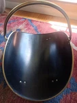 Vintage Tole And Brass Footed Log Holder. Fixed Price $50.00.