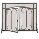 Pilgrim Iron Gate Fireplace Screen Arched Doors - Burnished Black 39"W X 31"H. Fixed Price $609.00.