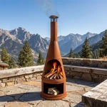 70" Steel Chiminea With Log Holder - Rustic By Sunnydaze. Fixed Price $369.00.