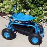 Steel Rolling Garden Cart With Extended Swivel/basket - Blue By Sunnydaze. Fixed Price $84.67.