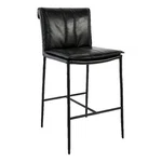 Pemberly Row 26" Leather & Wrought Iron Counter Stool In Black. Fixed Price $792.62.