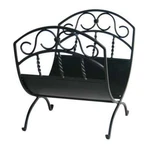 Uniflame Black Wrought Iron Log Rack W/ Scrolls W-1035. Fixed Price $139.99.