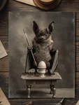 Macabre Vintage Victorian Bat Painting Easter Egg Gothic Antique Style Card. Fixed Price $8.75.