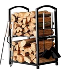 Home Firewood Rack Indoor Outdoor 2-TIER Holder With Fireplace .... Fixed Price $24.00.