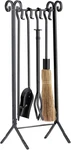 Uniflame F-1111 5PCS Compact Fireplace Steel Tool Set, Heavy Duty In-line Stand. Fixed Price $57.99.