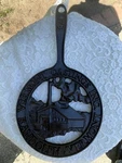 New Vermont Castings Inc.randolph Iron Trivet W/ Handle 3 Legs. Fixed Price $64.99.