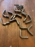 Rustic Wrought Iron Curtain Rod Holder Hand Made Woodbury Ct Blacksmith Shop Cus. Fixed Price $50.00.