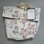 Threshold Floral Canvas Lunch Bag Insulated Cream Pink Orange Nwt. Fixed Price $12.99.