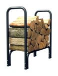 Panacea Black Powder Coated Steel Log Rack Indoor/outdoor Use 33"H X 24"W 13"D. Fixed Price $56.99.