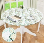 Round 45"-56" Fitted Tablecloth Elastic Edge Waterproof Oil Cover. Fixed Price $25.00.
