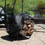 24 In Powder-coated Steel Firewood Log Hoop Rack With Black Cover By Sunnydaze. Fixed Price $84.95.
