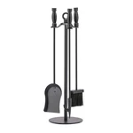 Uniflame, F-1048, 4-PIECE Black Wrought Iron Fireplace Tools Set. Fixed Price $80.63.