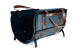 Full Grain Leather Wood Log Carrier With Iron Support. Fixed Price $397.00.