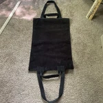 Vintage Heavy Duty Leather Firewood Log Carrier Tote Bag 21 X14 Black. Fixed Price $36.00.