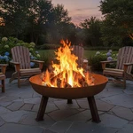 30 Rustic Cast Iron Wood-burning Fire Pit With Handles By Sunnydaze. Fixed Price $199.00.