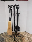 5 Piece Antique Rust Wrought Iron Toolset Uniflame F-1123. Fixed Price $175.00.