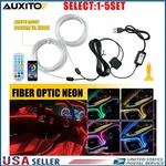 Rgb Fiber Optic Light Strip Car Interior Ambient App Remote Control 1-5X. Fixed Price $17.09.