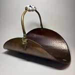 Vintage Copper Brass Lion Fireplace Log Wood Kindling Holder Footed. Fixed Price $145.00.