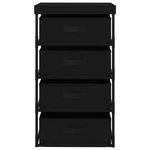 Storage Rack With 4 Fabric Baskets In Cream, Black And Gray Vidaxl. Fixed Price $64.99.