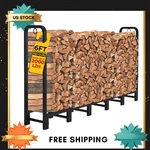 New Amagabeli 6FT Heavy Duty Firewood Rack Outdoor Metal Log Holder Black. Fixed Price $64.99.