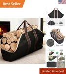 Large Canvas Log Tote Bag Firewood Carrier Heavy Duty Fireplace Holder Fi.... Fixed Price $38.99.