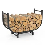 Liantral 31.5 Inch Firewood Rack Outdoor Indoor, Curved Metal Heavy Du. Fixed Price $35.67.