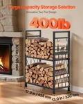 Indoor Firewood Rack, 1.3 Ft 2-TIER Holder With Fireplace Tools, Brush,. Fixed Price $100.70.