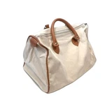 Eddie Bauer Canvas Satchel Bag Leather Handles Natural Beige. Fixed Price $22.99.