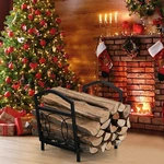 Firewood Log Rack Decorative Outdoor Storage Holder Circle Design Black. Fixed Price $39.99.